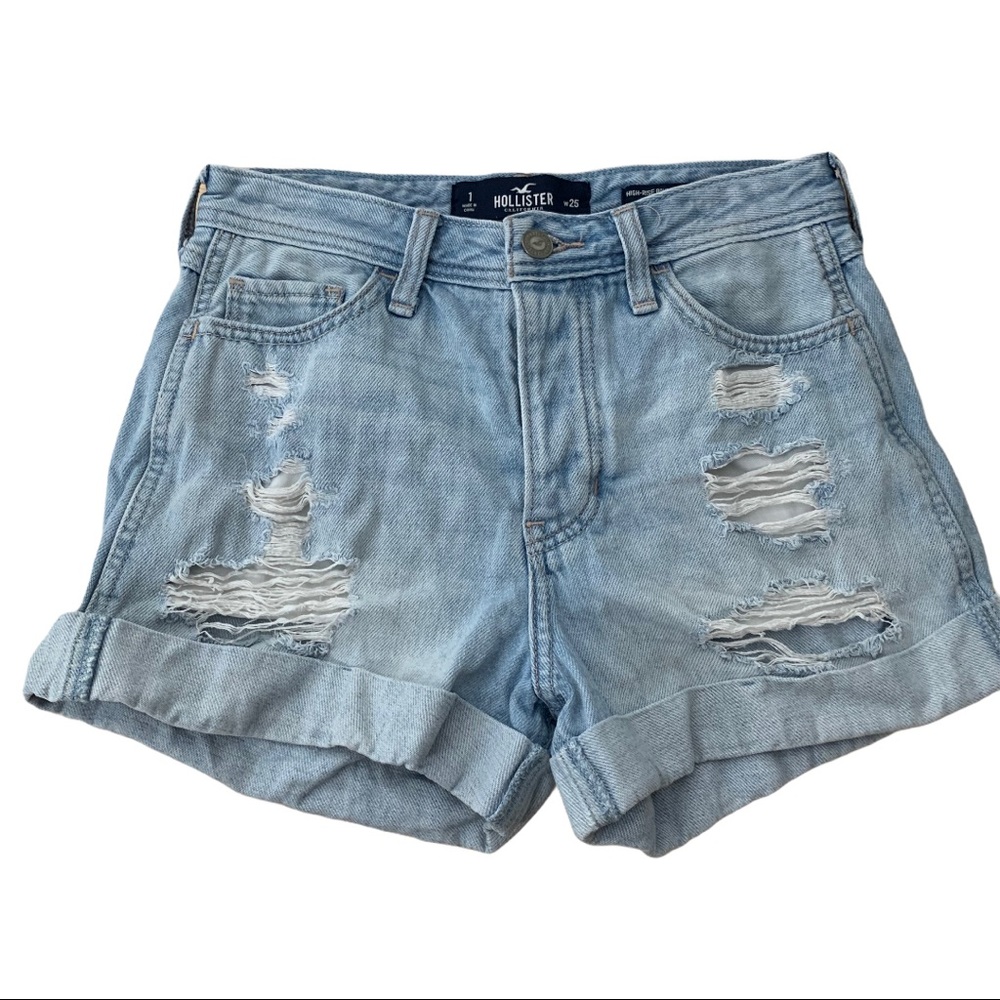 Distressed High rise boyfriend shorts